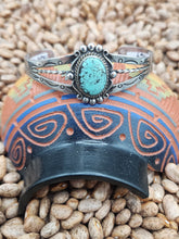 Load image into Gallery viewer, #8 MINE TURQUOISE CUFF BRACELET - BELL TRADING POST - VINTAGE
