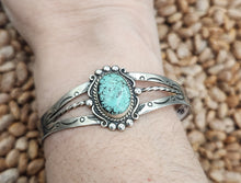 Load image into Gallery viewer, #8 MINE TURQUOISE CUFF BRACELET - BELL TRADING POST - VINTAGE
