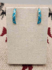 TURQUOISE INLAY POST EARRINGS