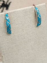 Load image into Gallery viewer, TURQUOISE INLAY POST EARRINGS

