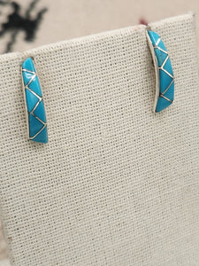 TURQUOISE INLAY POST EARRINGS
