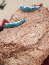 Load image into Gallery viewer, TURQUOISE INLAY POST EARRINGS
