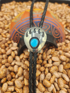 TURQUOISE BEAR PAW BOLO TIE
