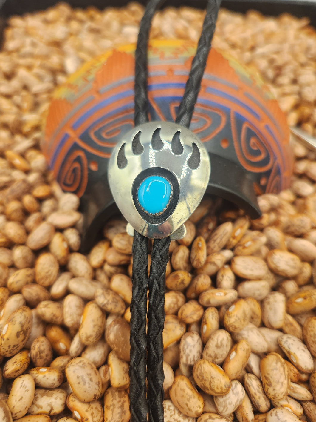 TURQUOISE BEAR PAW BOLO TIE