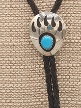 Load image into Gallery viewer, TURQUOISE BEAR PAW BOLO TIE
