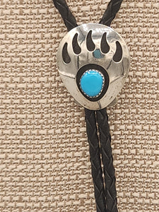 TURQUOISE BEAR PAW BOLO TIE