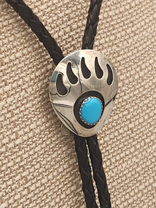 TURQUOISE BEAR PAW BOLO TIE