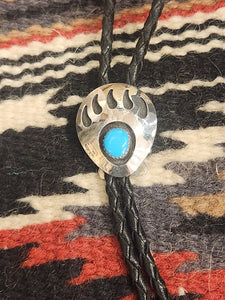 TURQUOISE BEAR PAW BOLO TIE