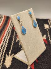 Load image into Gallery viewer, BLUE OPAL INLAY EARRINGS - DRENA LEEKYA
