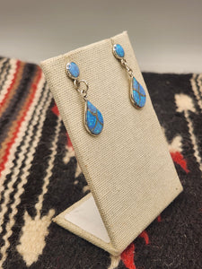 BLUE OPAL INLAY EARRINGS - DRENA LEEKYA