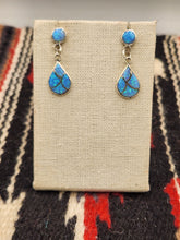 Load image into Gallery viewer, BLUE OPAL INLAY EARRINGS - DRENA LEEKYA
