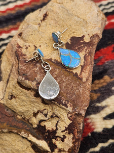 BLUE OPAL INLAY EARRINGS - DRENA LEEKYA