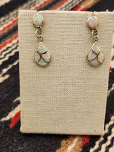 Load image into Gallery viewer, WHITE OPAL INLAY EARRINGS- DRENA LEEKYA
