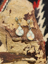 Load image into Gallery viewer, WHITE OPAL INLAY EARRINGS- DRENA LEEKYA
