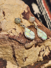 Load image into Gallery viewer, WHITE OPAL INLAY EARRINGS- DRENA LEEKYA
