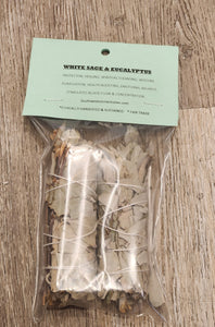 WHITE SAGE & EUCALYPTUS 4" WANDS - 2 PACK