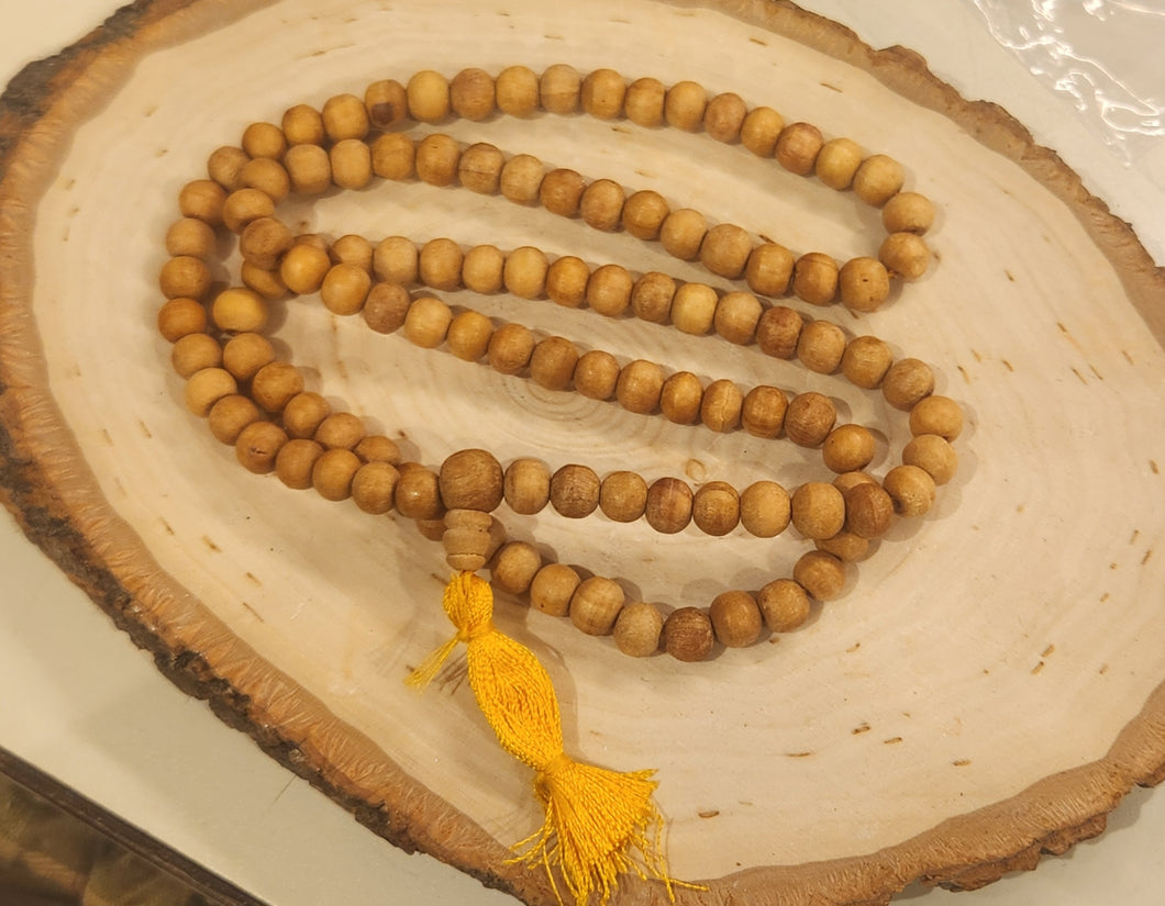 TIBETAN WOODEN PRAYER MALA - 8MM