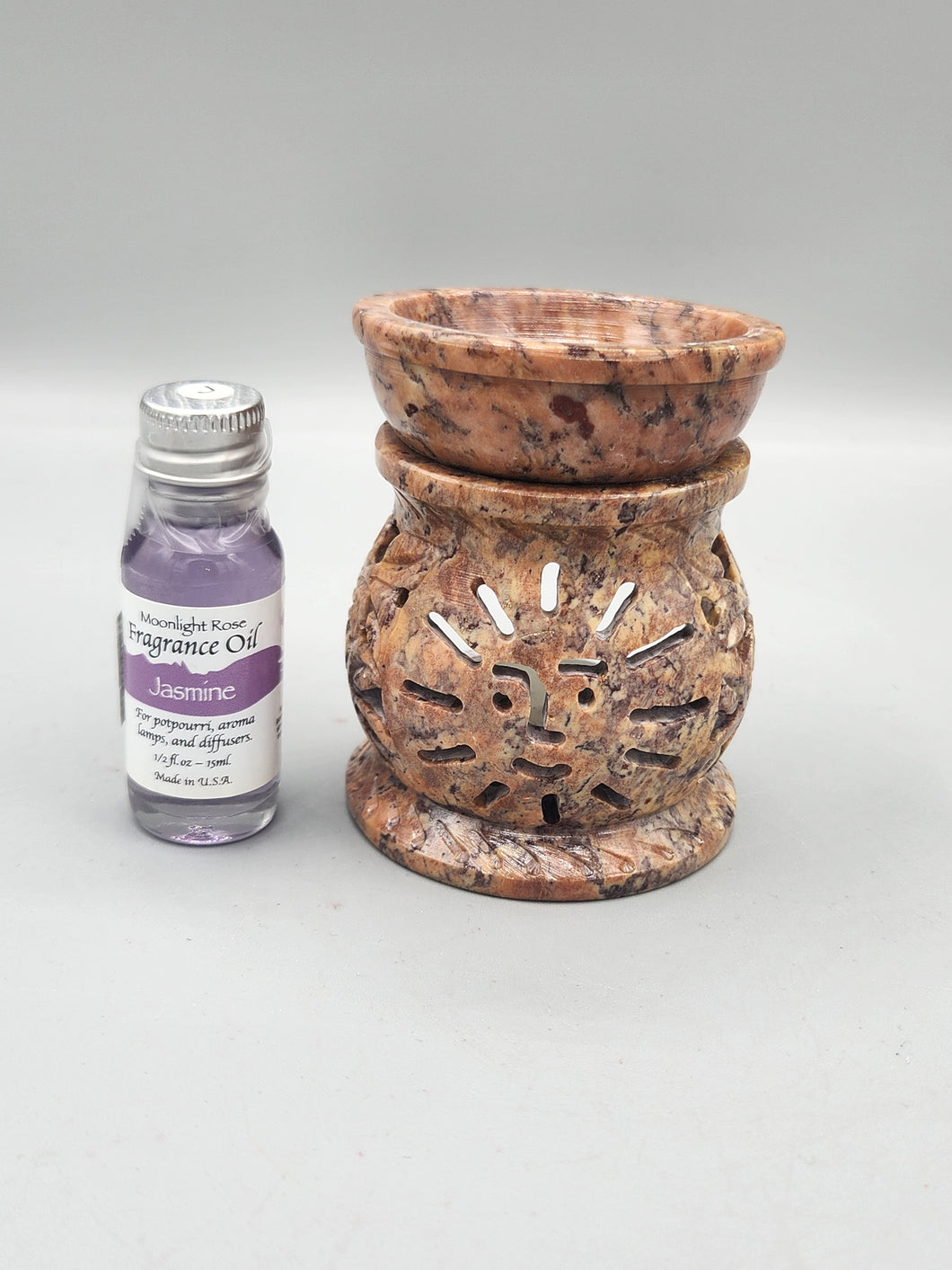 AROMA OIL INCENSE BURNER -SOAPSTONE- SUN