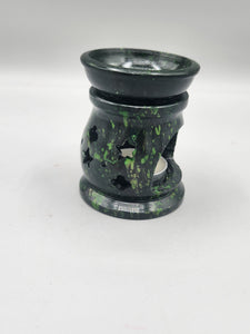 AROMA OIL INCENSE BURNER - SOAPSTONE - GREEN