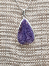 Load image into Gallery viewer, CHAROITE NECKLACE AND EARRINGS SET - TEARDROP
