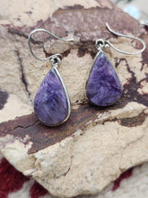 Load image into Gallery viewer, CHAROITE NECKLACE AND EARRINGS SET - TEARDROP
