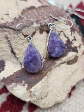 Load image into Gallery viewer, CHAROITE NECKLACE AND EARRINGS SET - TEARDROP
