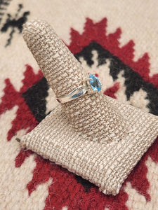 BLUE TOPAZ RING -SIZE 8 - PEAR SHAPED