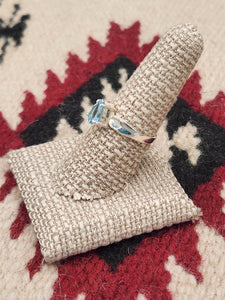 BLUE TOPAZ RING -SIZE 8 - PEAR SHAPED