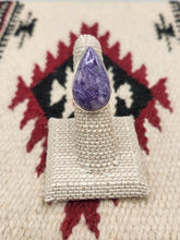 Load image into Gallery viewer, CHAROITE RING - SIZE 6 - TEARDROP SHAPED
