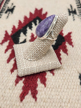 Load image into Gallery viewer, CHAROITE RING - SIZE 6 - TEARDROP SHAPED
