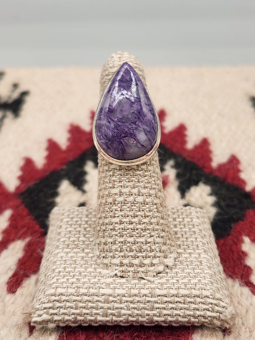 CHAROITE RING - SIZE 6 - TEARDROP SHAPED