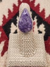 Load image into Gallery viewer, CHAROITE RING - SIZE 6 - TEARDROP SHAPED

