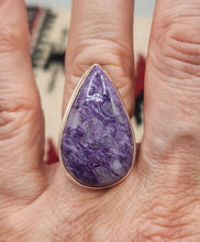Load image into Gallery viewer, CHAROITE RING - SIZE 6 - TEARDROP SHAPED
