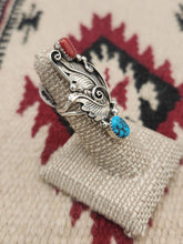 Load image into Gallery viewer, TURQUOISE &amp; CORAL RING - SIZE 5.5- JULIA ETSITTY
