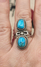Load image into Gallery viewer, TURQUOISE  2 STONE RING - SIZE 6.5 - RM
