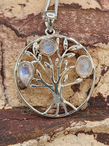MOONSTONE TREE OF LIFE PENDANT