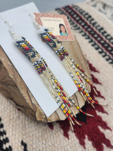 Load image into Gallery viewer, EXTRA LONG BEADED EARRINGS  - LORRAINE BURBANK - BURGUNDY
