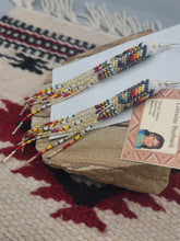 Load image into Gallery viewer, EXTRA LONG BEADED EARRINGS  - LORRAINE BURBANK - BURGUNDY
