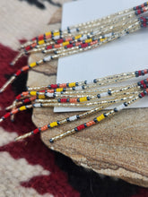 Load image into Gallery viewer, EXTRA LONG BEADED EARRINGS  - LORRAINE BURBANK - BURGUNDY
