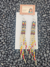 Load image into Gallery viewer, EXTRA LONG BEADED EARRINGS  - LORRAINE BURBANK - BURGUNDY
