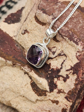 Load image into Gallery viewer, AMETHYST SQUARE NECKLACE
