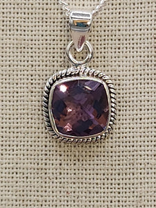 AMETHYST SQUARE NECKLACE