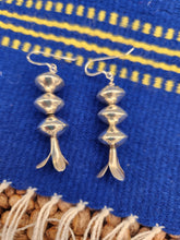 Load image into Gallery viewer, SQUASH BLOSSOM SEAMLESS BEADED EARRINGS - STERLING SILVER

