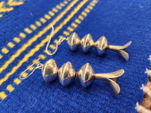 Load image into Gallery viewer, SQUASH BLOSSOM SEAMLESS BEADED EARRINGS - STERLING SILVER
