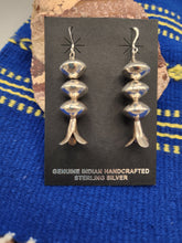 Load image into Gallery viewer, SQUASH BLOSSOM SEAMLESS BEADED EARRINGS - STERLING SILVER
