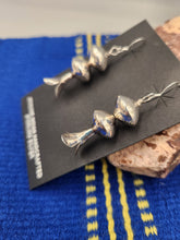Load image into Gallery viewer, SQUASH BLOSSOM SEAMLESSS BEADED EARRINGS - STERLING SILVER
