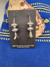 Load image into Gallery viewer, SQUASH BLOSSOM SEAMLESSS BEADED EARRINGS - STERLING SILVER
