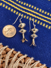 Load image into Gallery viewer, SQUASH BLOSSOM SEAMLESSS BEADED EARRINGS - STERLING SILVER

