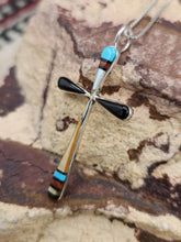Load image into Gallery viewer, ZUNI INLAY CROSS NECKLACE  - SYLVESTER NOCHE
