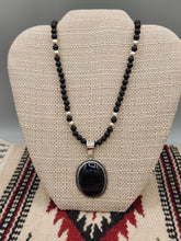 Load image into Gallery viewer, ONYX PENDANT ON 6MM BEADS - HARRISON YAZZIE
